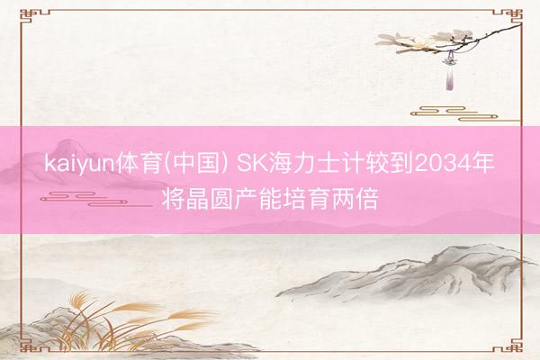 kaiyun体育(中国) SK海力士计较到2034年将晶圆产能培育两倍